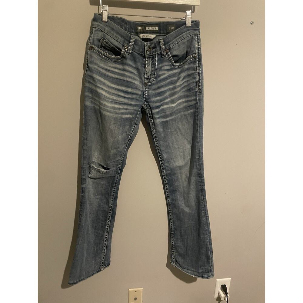 BKE Denim Jeans Aiden Boot Leg Denim‎ Distressed Destroyed 29R